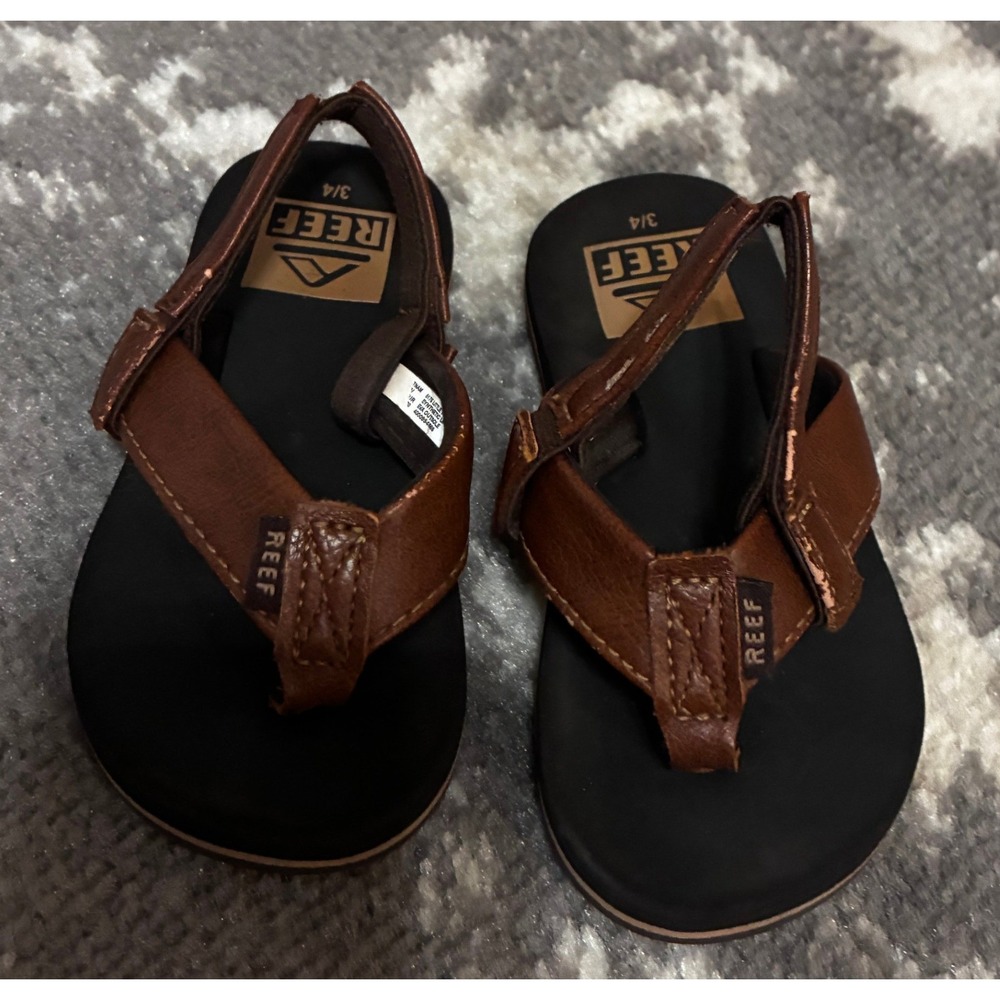 Reef Little Tiwnpin Toadler Brown Flip-Flop Sandals 3/4